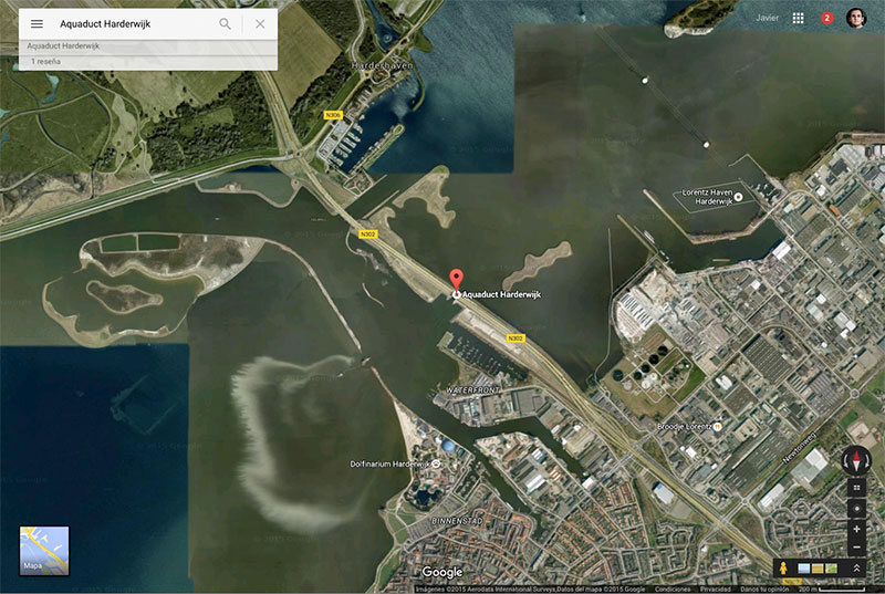 El acueducto en Google Maps