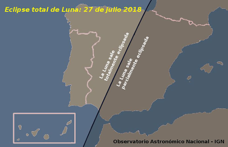 Eclipse de Luna de julio de 2018 en España