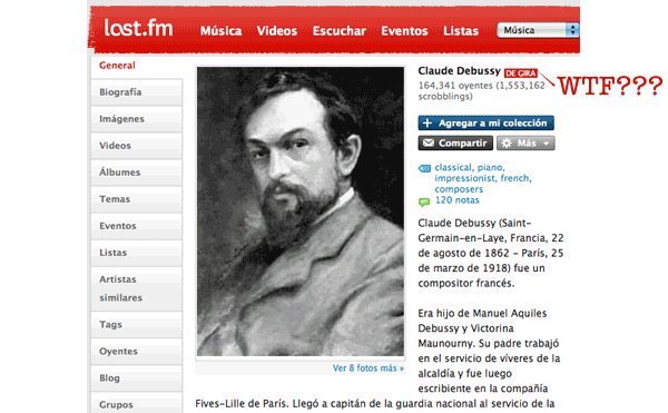 Debussy en Last.fm