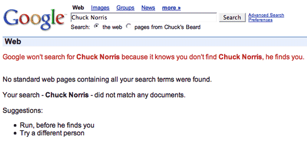 Google vs Chuck Norris
