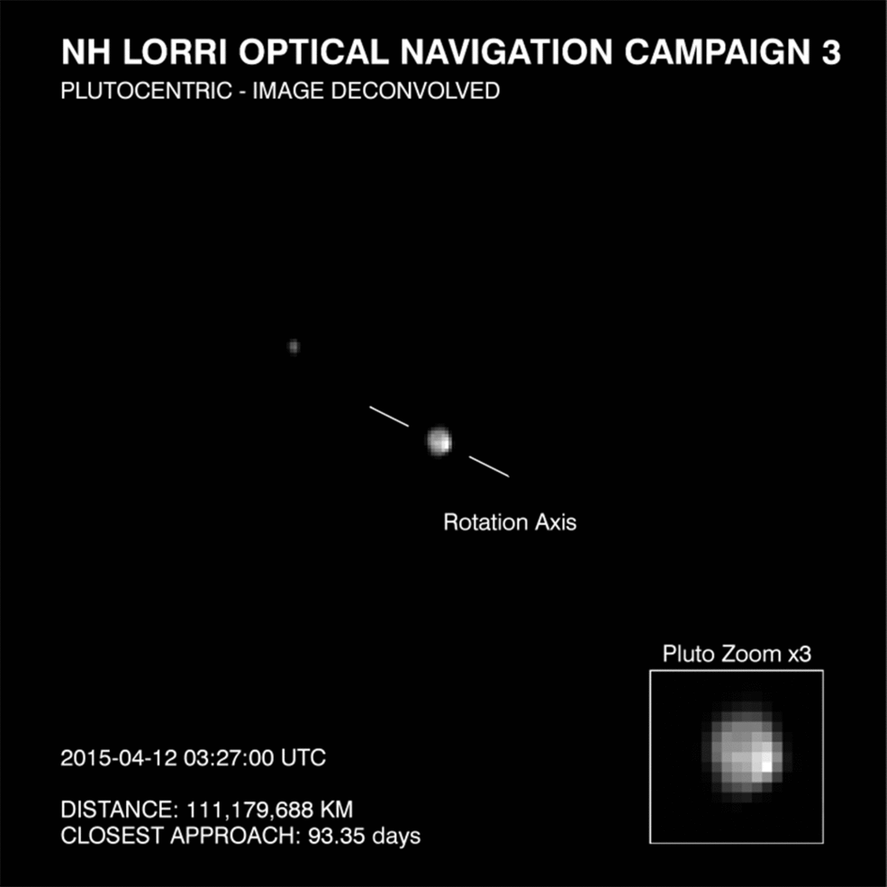 Plutón y Caronte vistos por la cámara LORRI