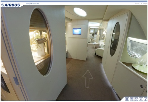 jet privado Airbus A320, visita virtual
