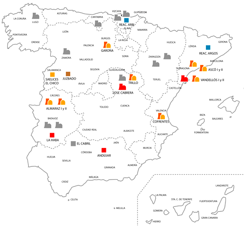 mapa centrales nucleares en españa Mapa de la energía nuclear en España | Microsiervos (Ecología)