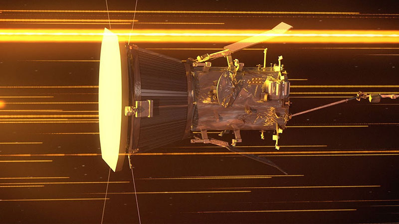 Impresión artística de la PSP volando por el interior de la corona solar – NASA