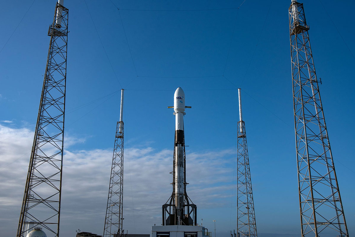 El Falcon 9 en la plataforma