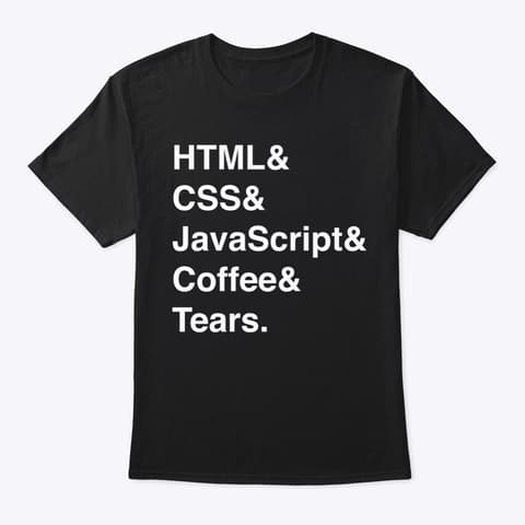 La camiseta del desarrollador web