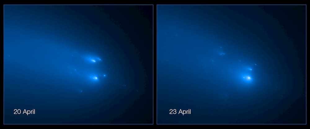 El cometa ATLAS despachurrándose - NASA, ESA, D. Jewitt (UCLA), Q. Ye (University of Maryland)