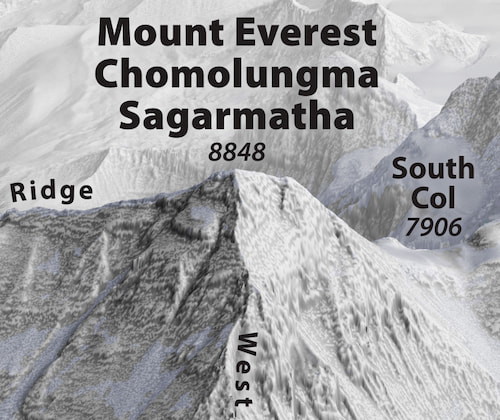 Mount Everest 3D Map