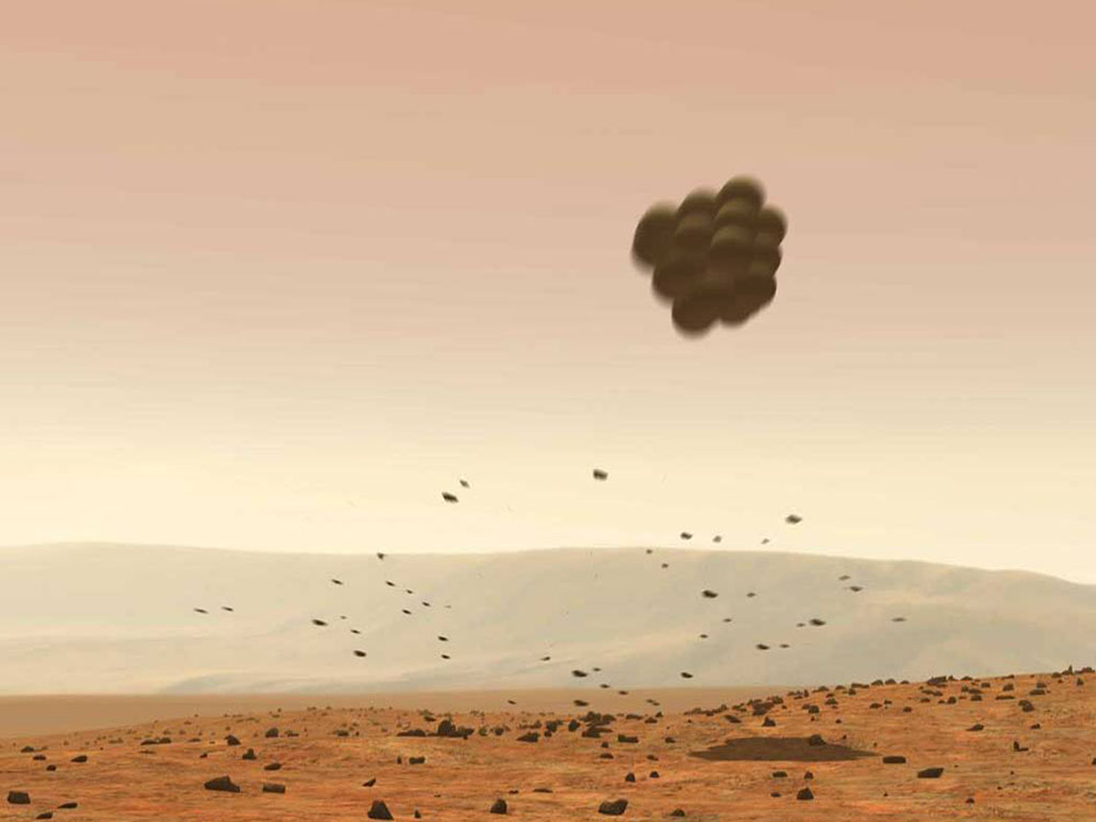 Spirit aterrizando en Marte – NASA/JPL