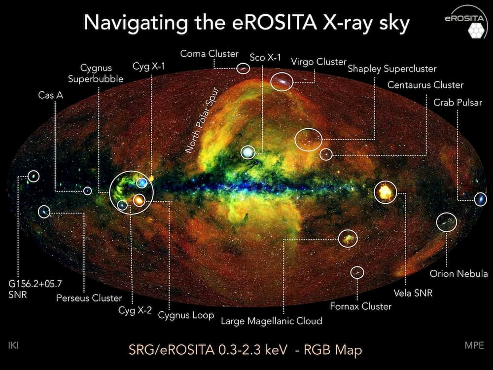 El cielo en rayos X visto por eROSITA – Jeremy Sanders, Hermann Brunner y el equipo eSASS (MPE); Eugene Churazov, Marat Gilfanov (en representación de IKI)