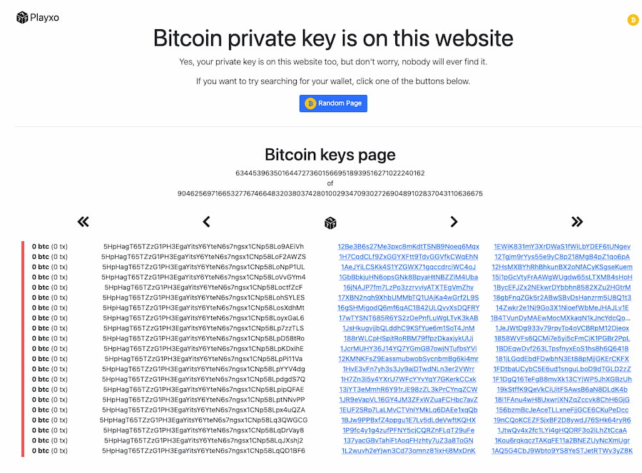 All Bitcoin private keys is on this website