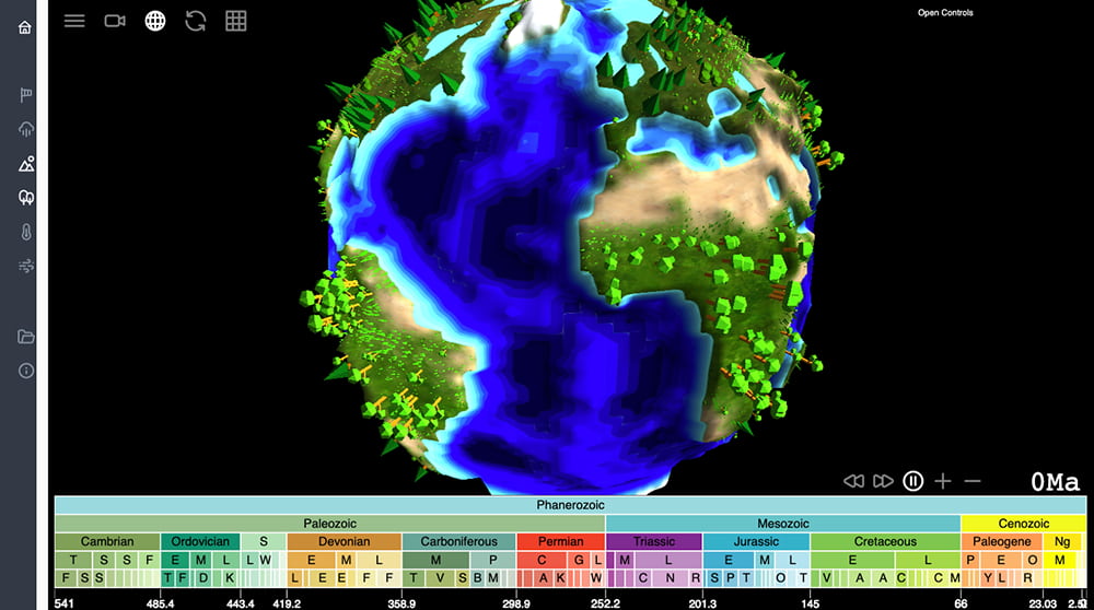 ClimateArchive.org es una visualización interactiva de modelos climáticos con datos de las diversas eras
