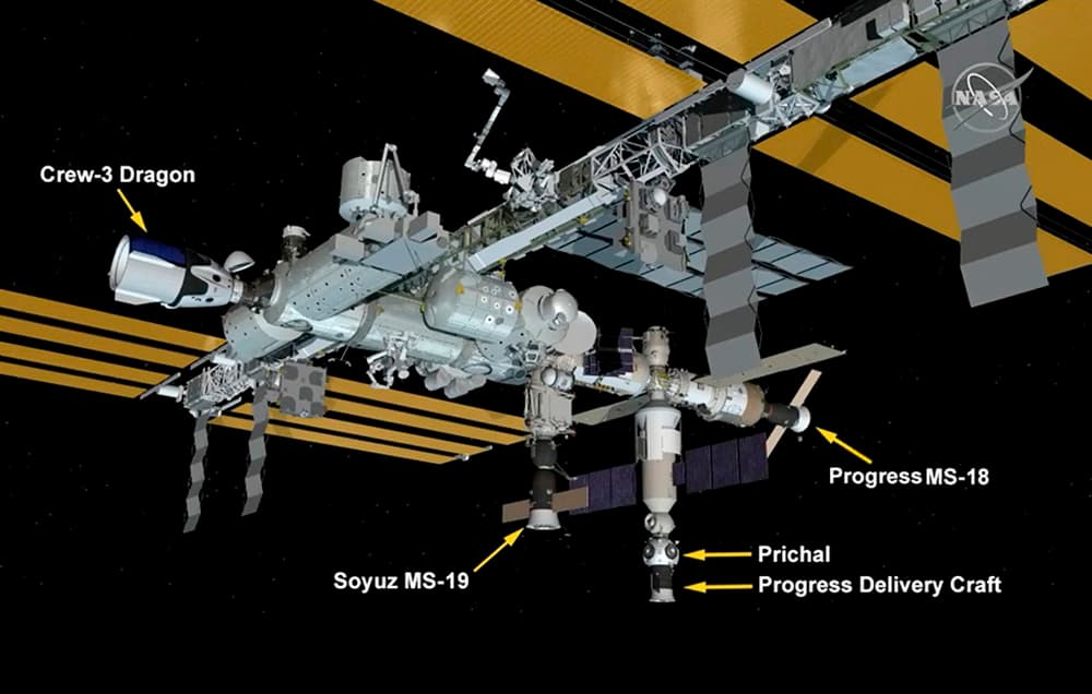 Configuración de la EEI tras la llegada de Prichal – NASA