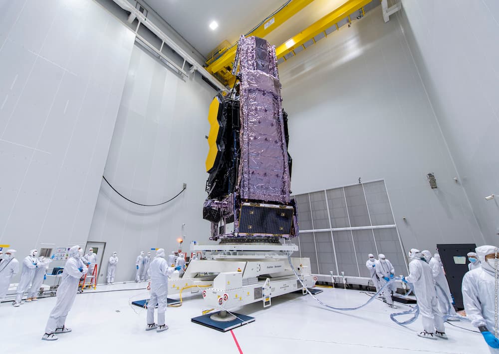 El Webb durante los preparativos para el lanzamiento – ESA/CNES/Arianespace/P. Piron