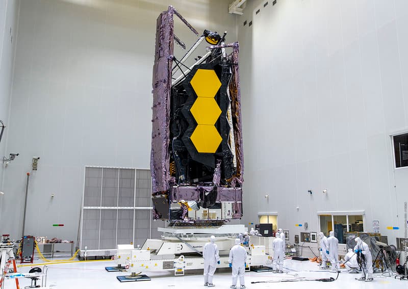 El Webb durante los preparativos para el lanzamiento – ESA