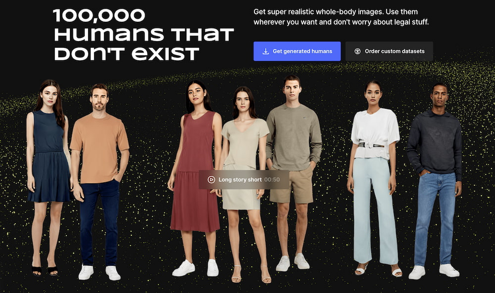 100,000 Humans That Don't Exist - Full-body model photos for your projects. Free & worry-free