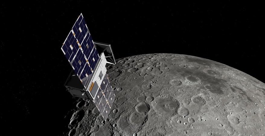 Impresión artística de CAPSTONE sobrevolando la Luna – NASA