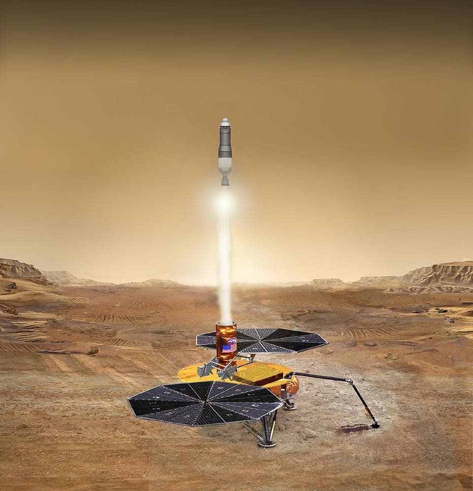 Impresión artística del despegue del MAV – NASA/JPL