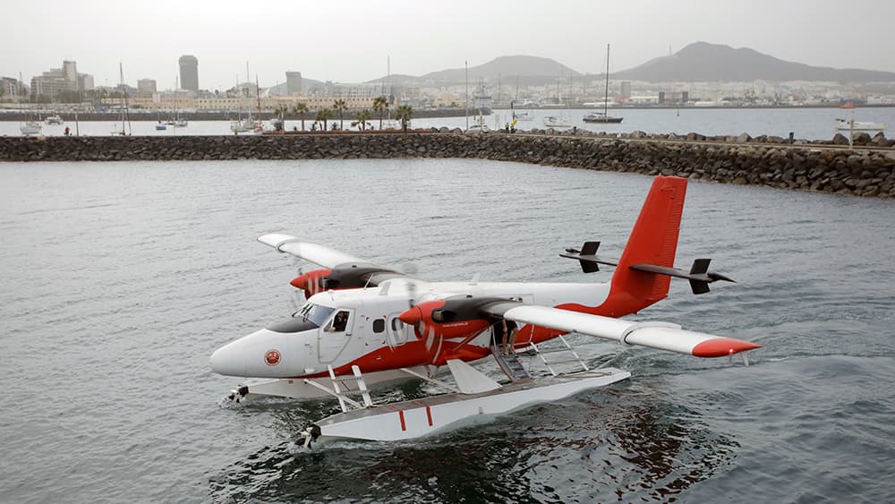 El Twin Otter de Nordic Seaplanes que hizo los vuelos de prueba en el puerto de Las Palmas - Surcar Airlines