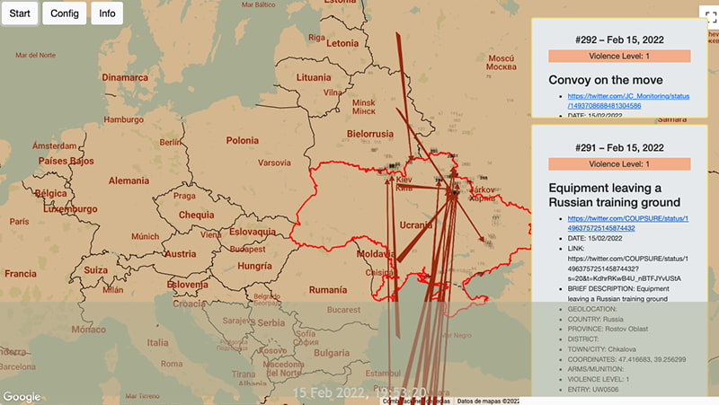 Russia-Ukraine Monitor Map visualised