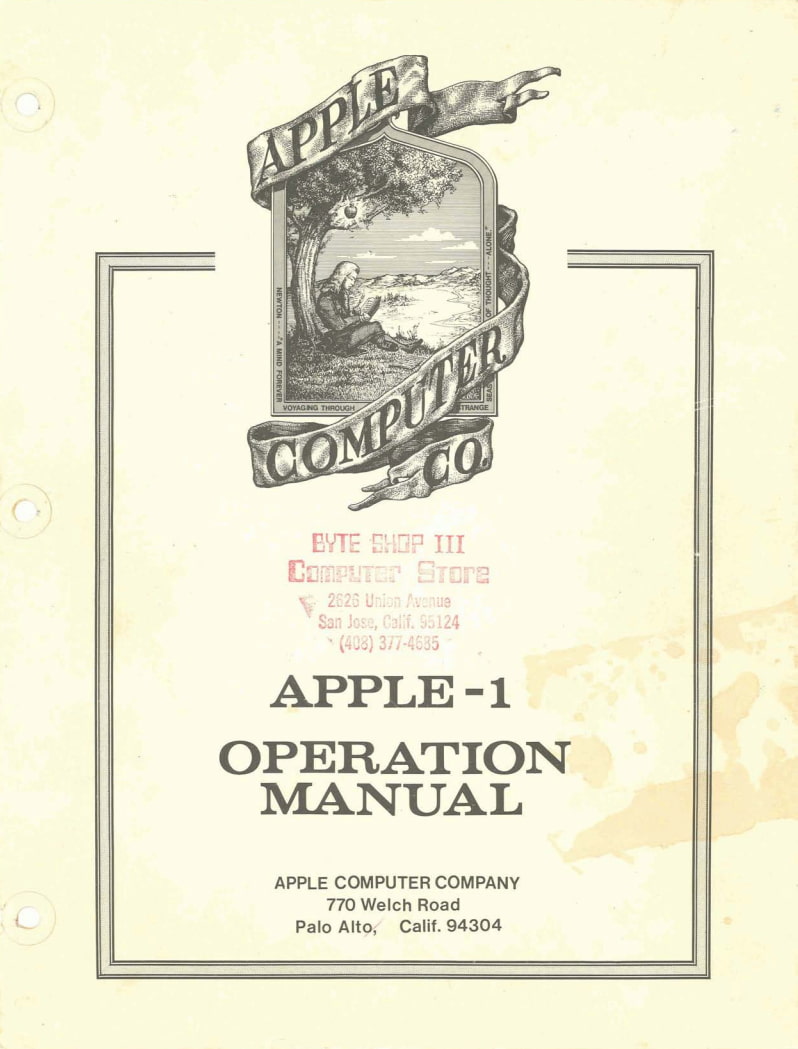El escueto pero interesante e histórico manual de 12 páginas del Apple-1 (1976)