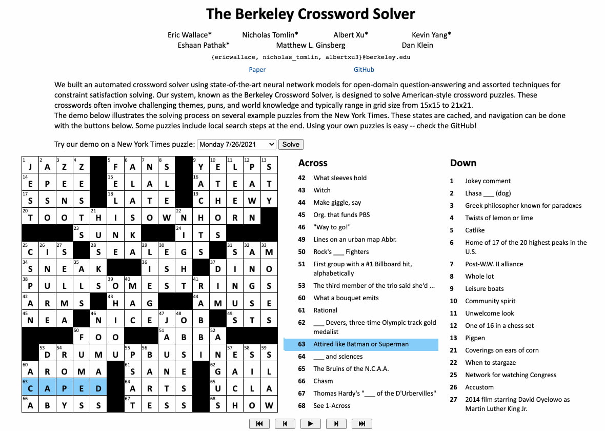 Berkeley Crossword Solver