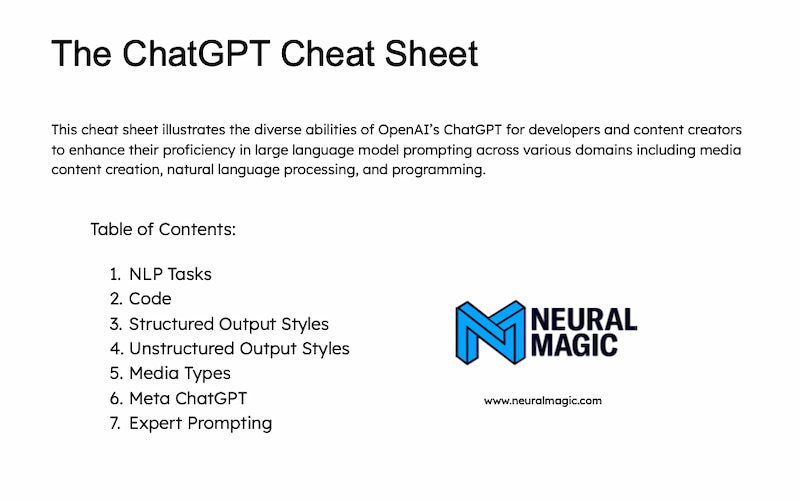 ChatGPT NeuralMagic / Chuleta PDF