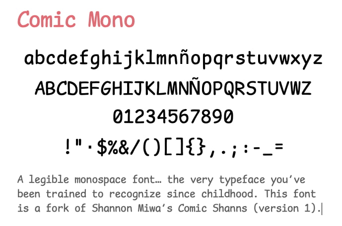 Comic Mono | comic-mono-font