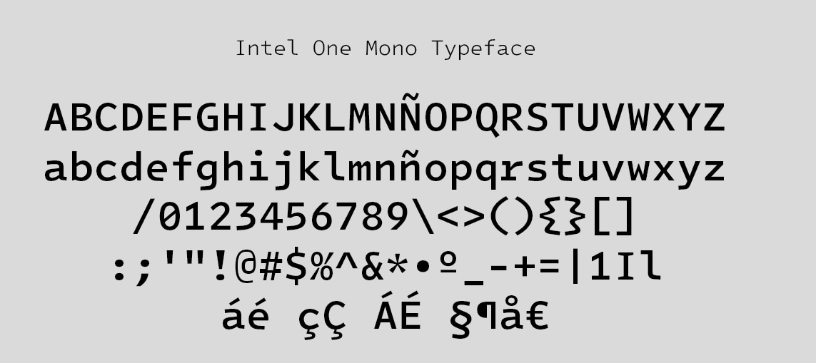 Intel One Mono, una tipografía clara y legible para quienes trabajan con código