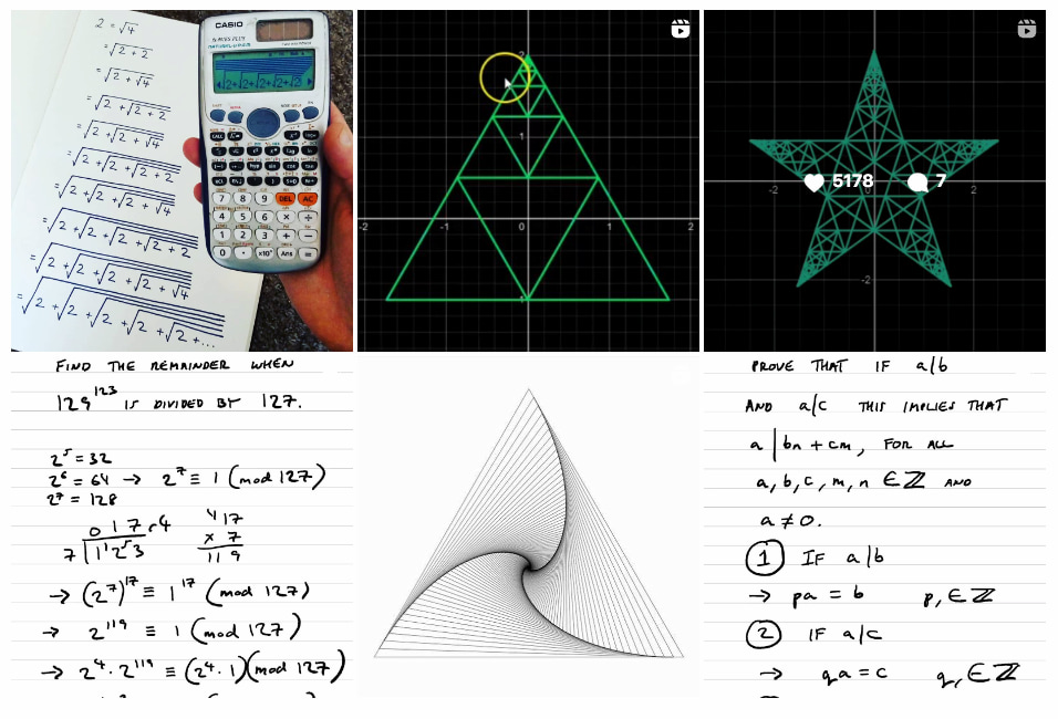 Demostraciones matemáticas en Instagram, divulgación para todos los niveles