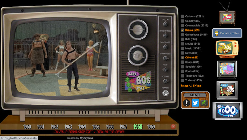 Las máquinas de revivir la vieja televisión: desde los años 50 a los 60, 70, 80, 90 y 2000