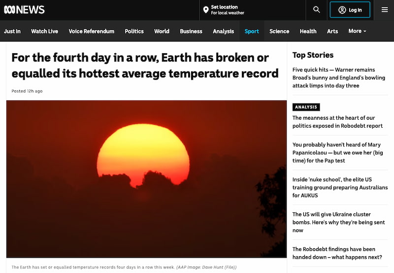 Nuevo record de temperatura: la Tierra está más caliente que nunca
