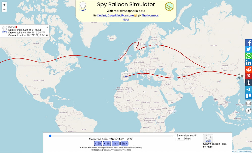 Spy Balloon Simulator - deploy your own balloon!