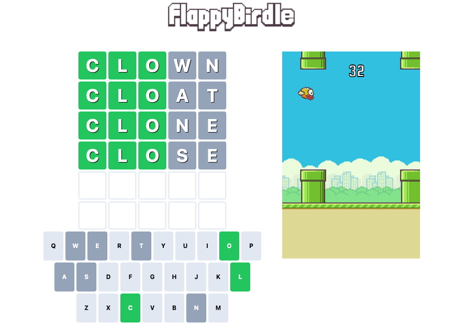 Flappy Birdle: un cruce entre Flappy Bird y Wordle, el «más difícil todavía»