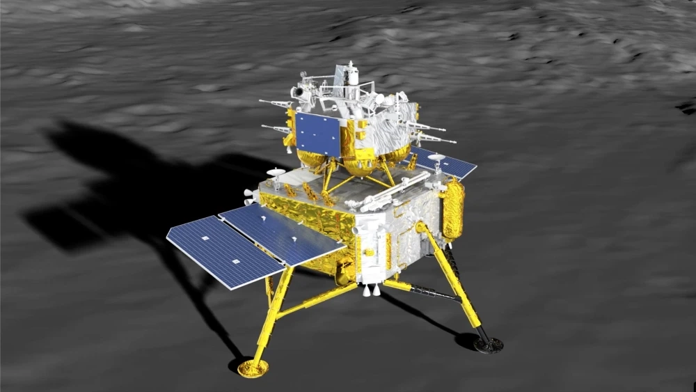 Impresión artística del aterrizador de la misión sobre la Luna