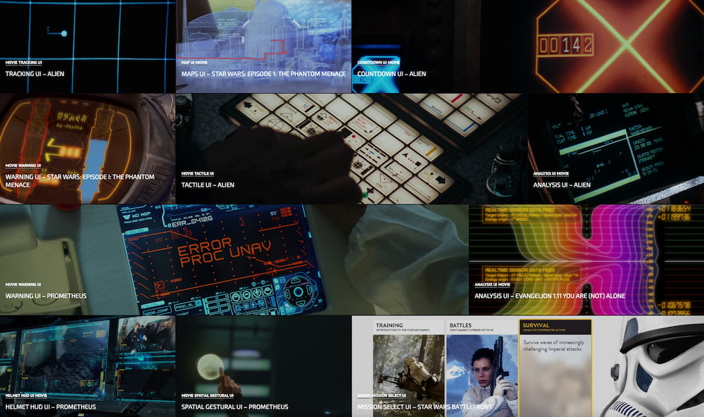 Una gran recopilación de interfaces de usuario en cine, series y videojuegos, con detalles interesantes