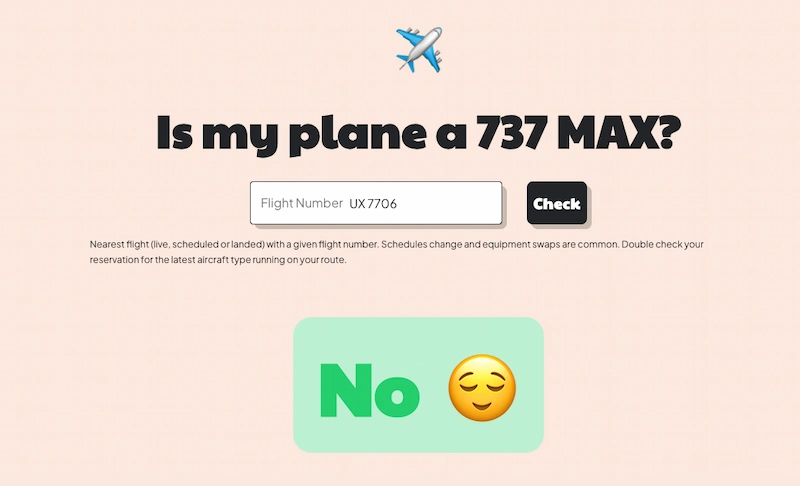 Una web para comprobar si tu vuelo es en un Boeing 737 MAX o no (y luego ya decides si viajar en él o no…)