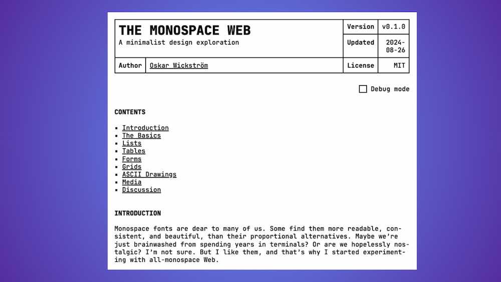 ¿Y si toda la Web fuera monoespaciada?