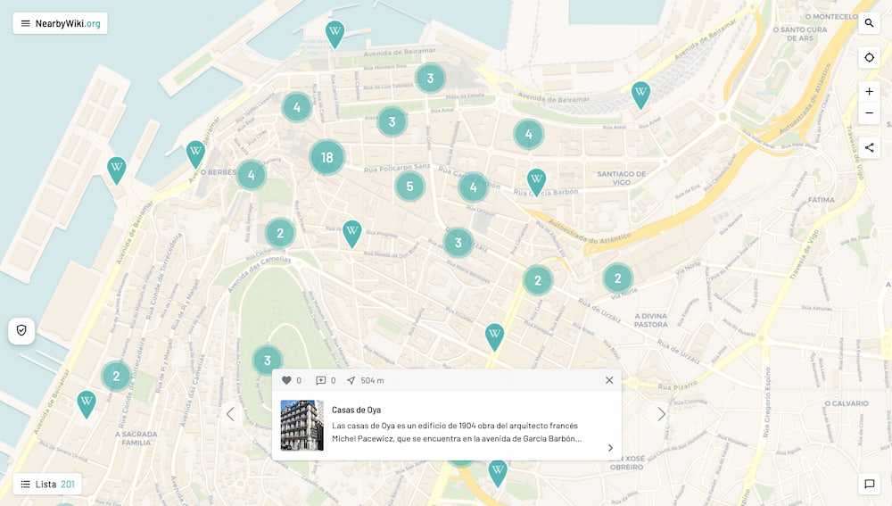 NearbyWiki: una aplicación limpia y cómoda con la que encontrar sitios cerca de tu ubicación
