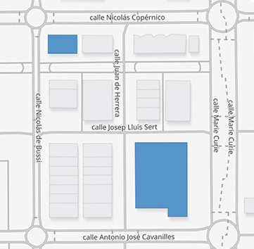 Plano con la ubicación de las viejas y las nuevas instalaciones