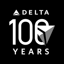 Logo del centenario con el nombre de la empresa, y el texto 100 years con la delta inscrita en el último cero