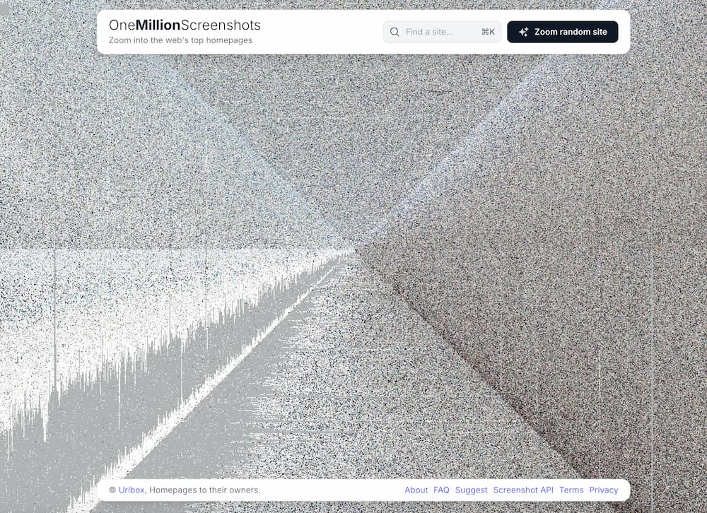 Un millón de capturas de pantalla explorables con el ratón y con algunas herramientas extra interesantes