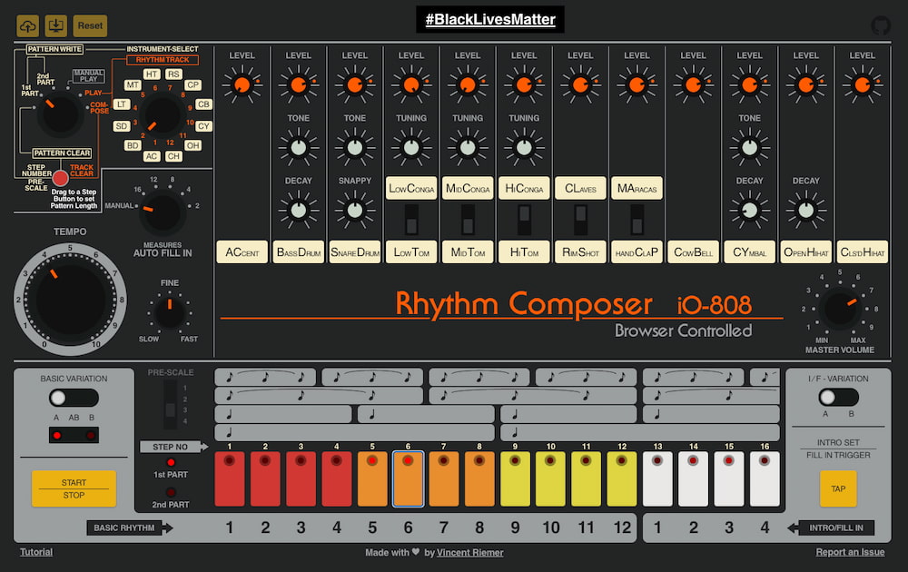 Una fiel recreación de la caja de ritmos Roland TR-808