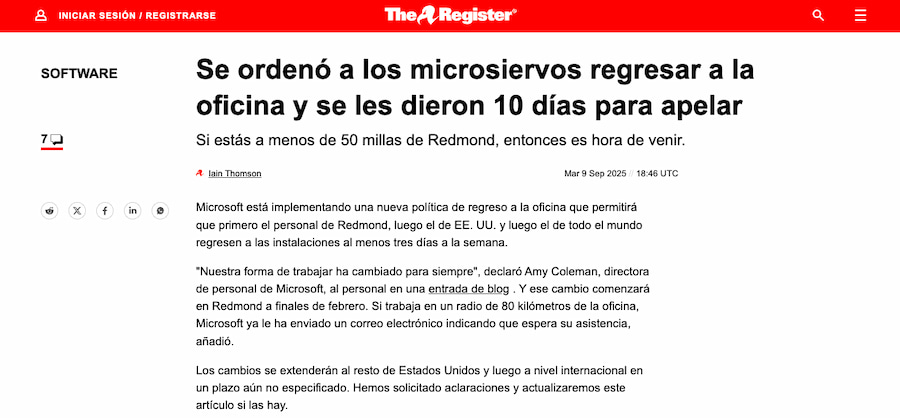 Los Microsiervos deben volver a trabajar a la oficina más a menudo