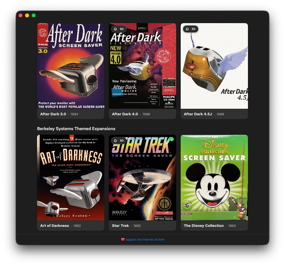 Módulos de After Dark en Archive.org