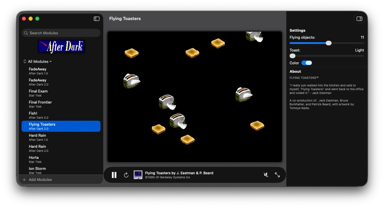After Dark se marca un «Regreso al Futuro» volviendo perfectamente preservado al MacOS actual