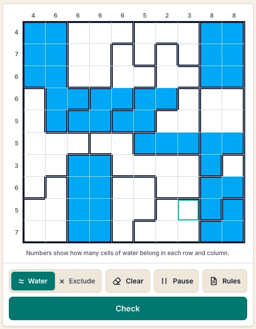 Aquarium: un sudoku sin números donde mandan la gravedad y el nivel del agua