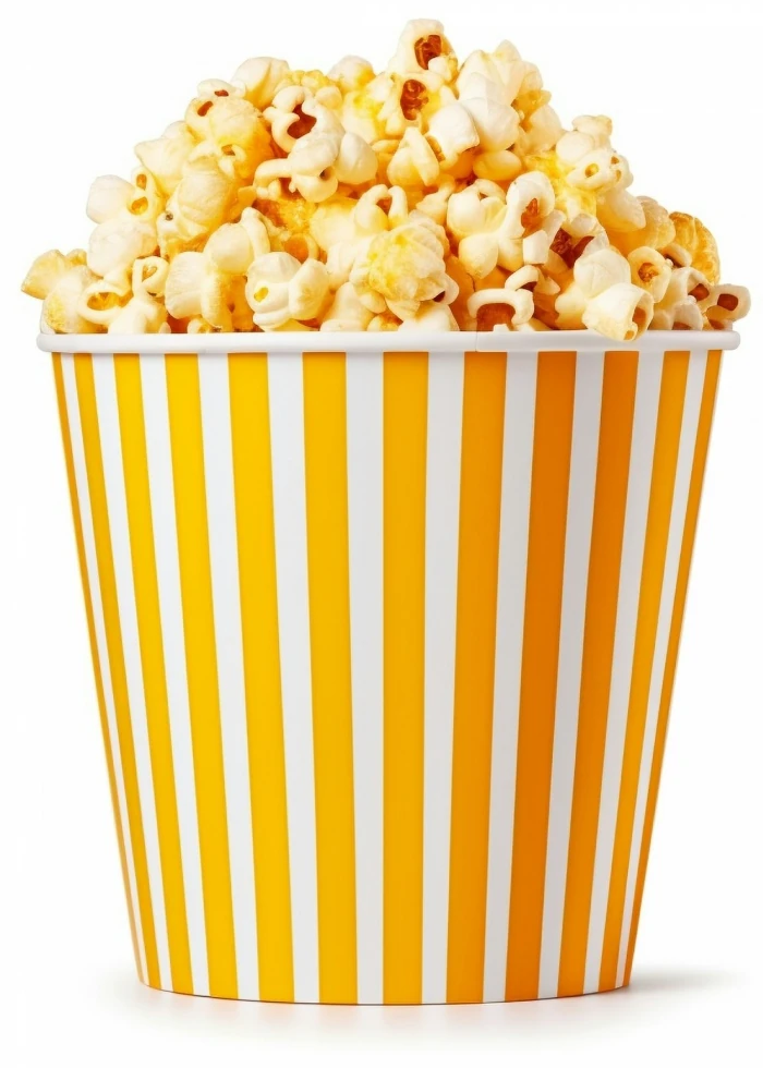 Un cubo de palomitas de maíz