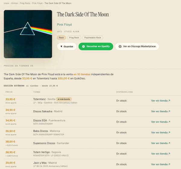 The Dark Side of the Moon, de Pink Floyd, probablemente el mejor álbum de la historia