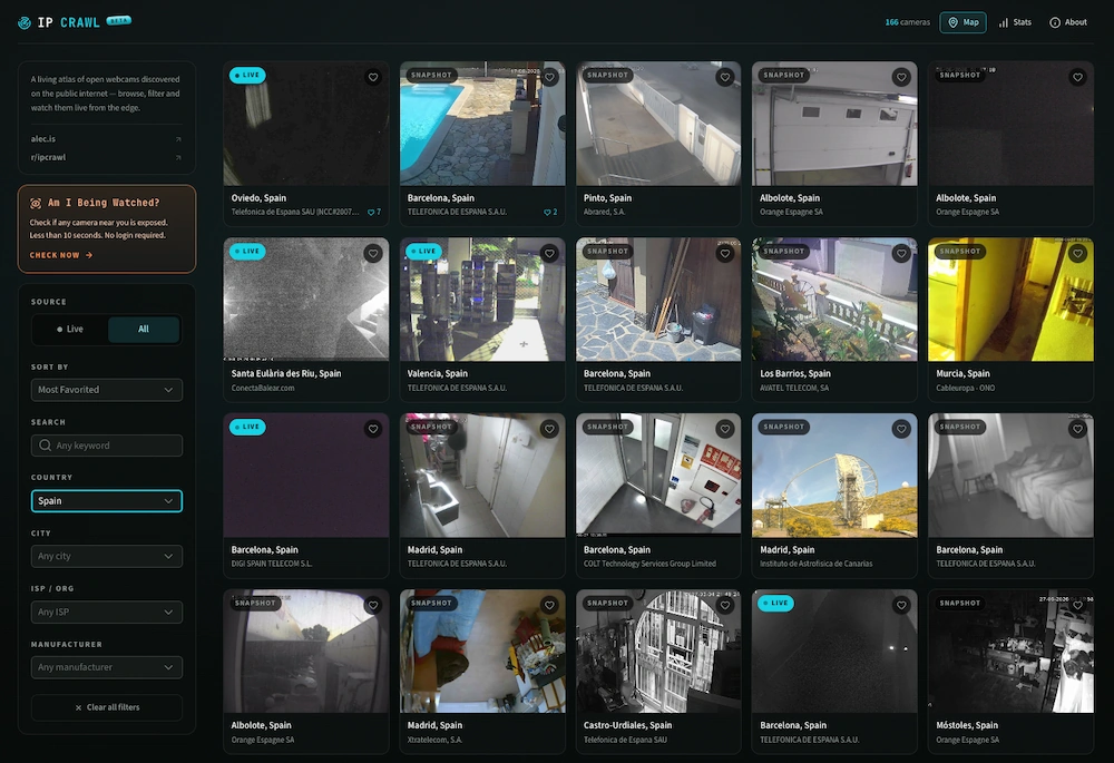 'IP Crawl, la colección de webcams abiertas que no deberían estar enseñando imágenes al mundo